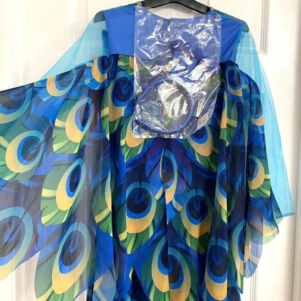 Target Kids' Posh Peacock Halloween Costume Jumpsuit with Headpiece Size Lg - Picture 9 of 11